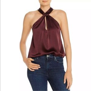 Parker Dallas Silk Maroon Halter Top Size M NWT
